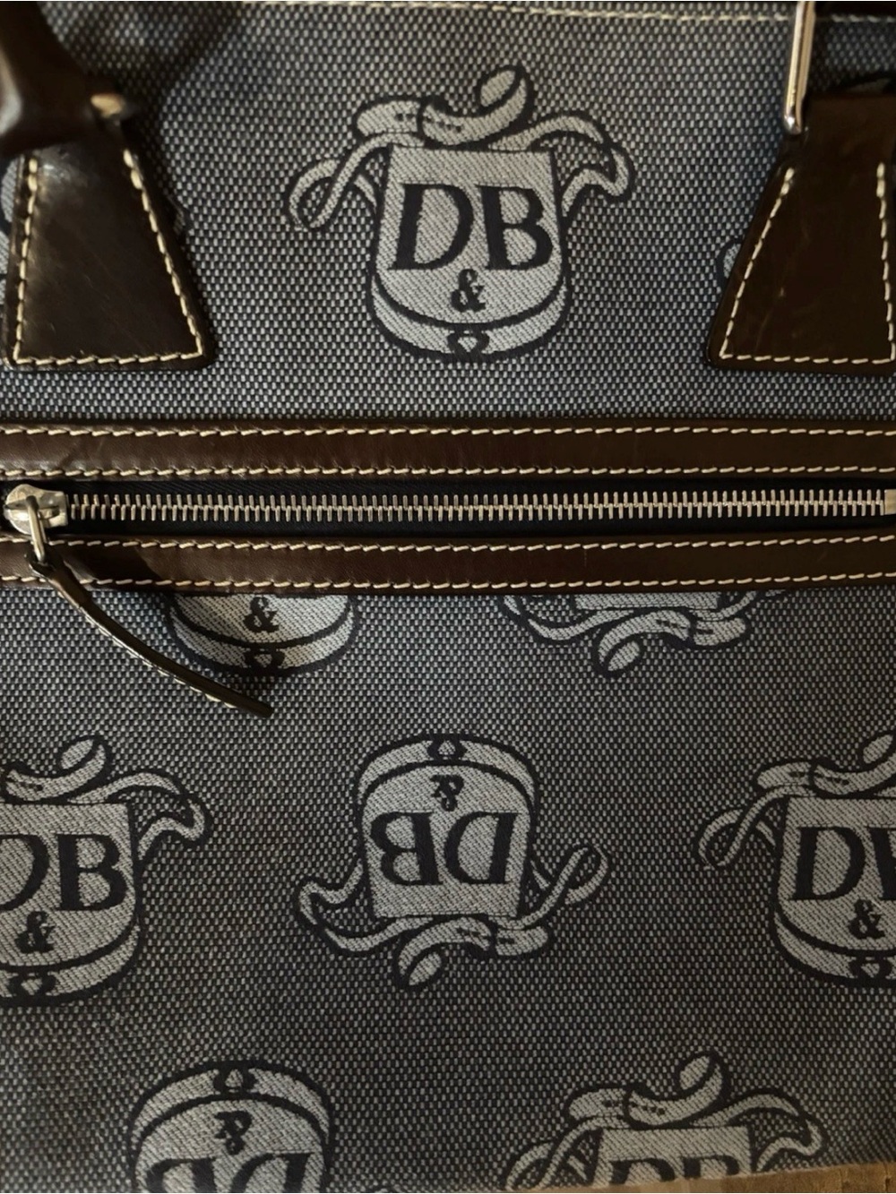 Dooney & Bourke Donegal Crest Dome Satchel Canvas Fabric Shoulder Bag + Coin bag - Picture 3 of 8